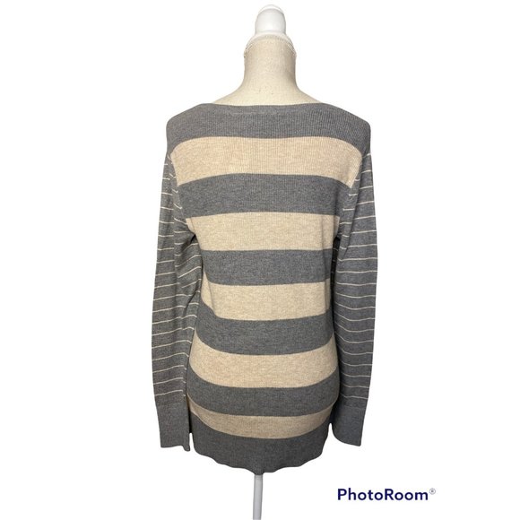Market & Spruce Long Striped Sweater Medium - Picture 3 of 7